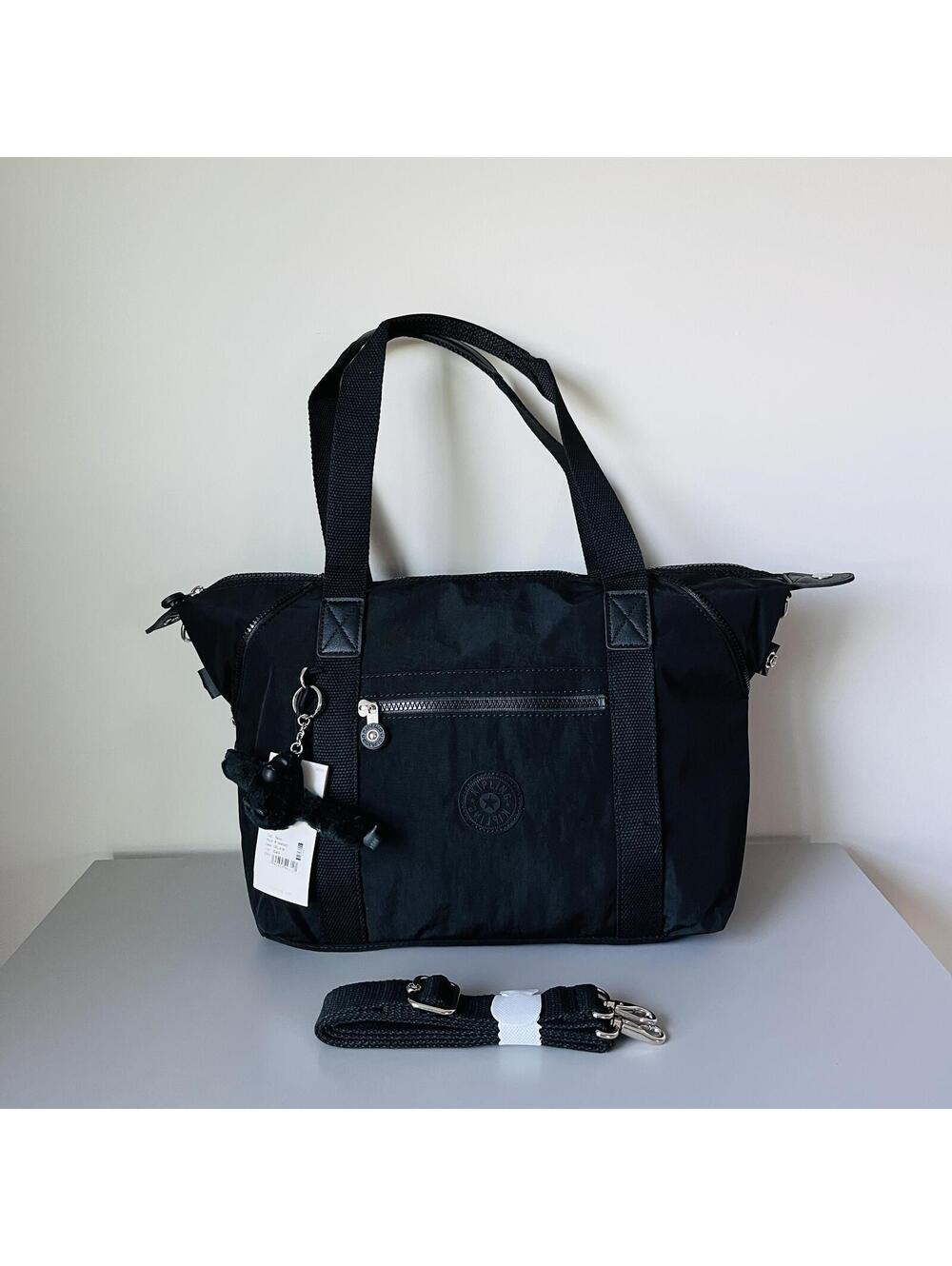 Kipling Art Medium Satchel Crossbody Tote Bag in Black NWT